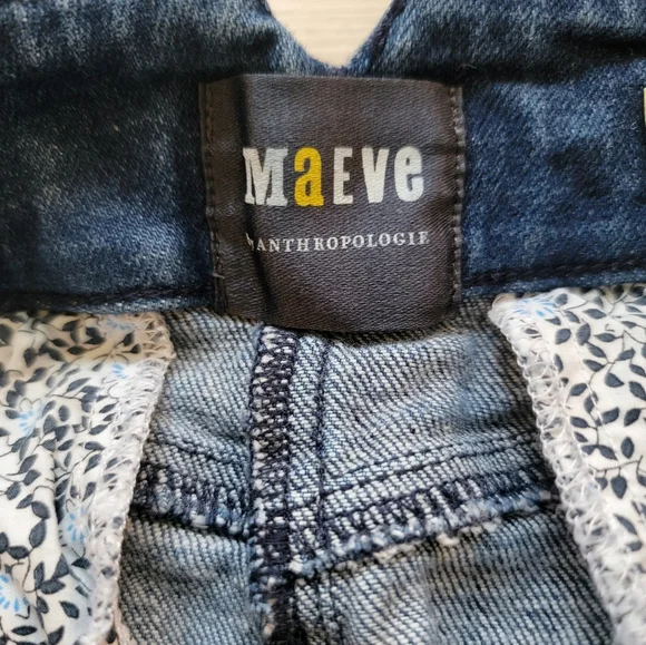 Maeve By Anthropologie Blue Flare Jeans Classic Wide Leg Style - Picture 5 of 15